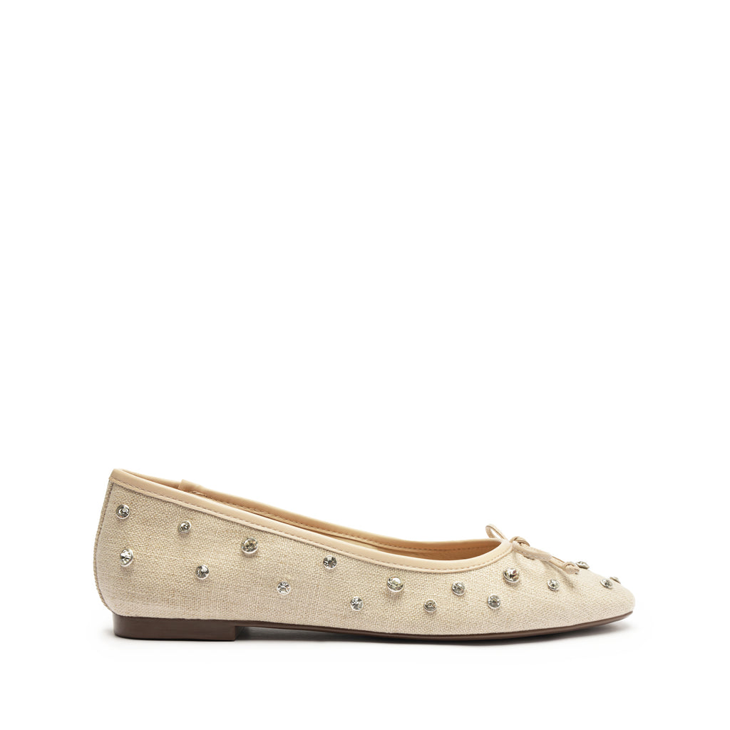 Schutz Arissa Shine Linen Flat