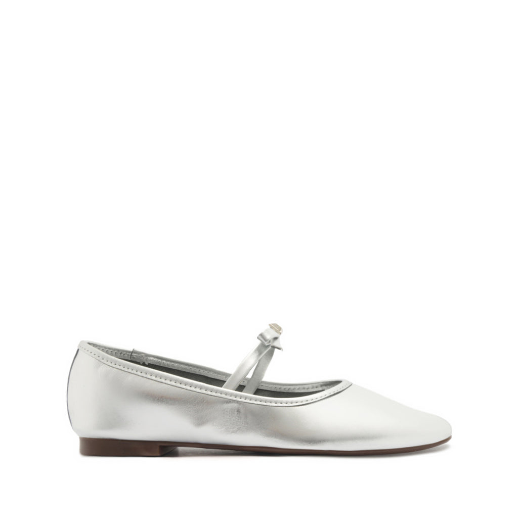 Schutz Nancy Metallic Leather Flat