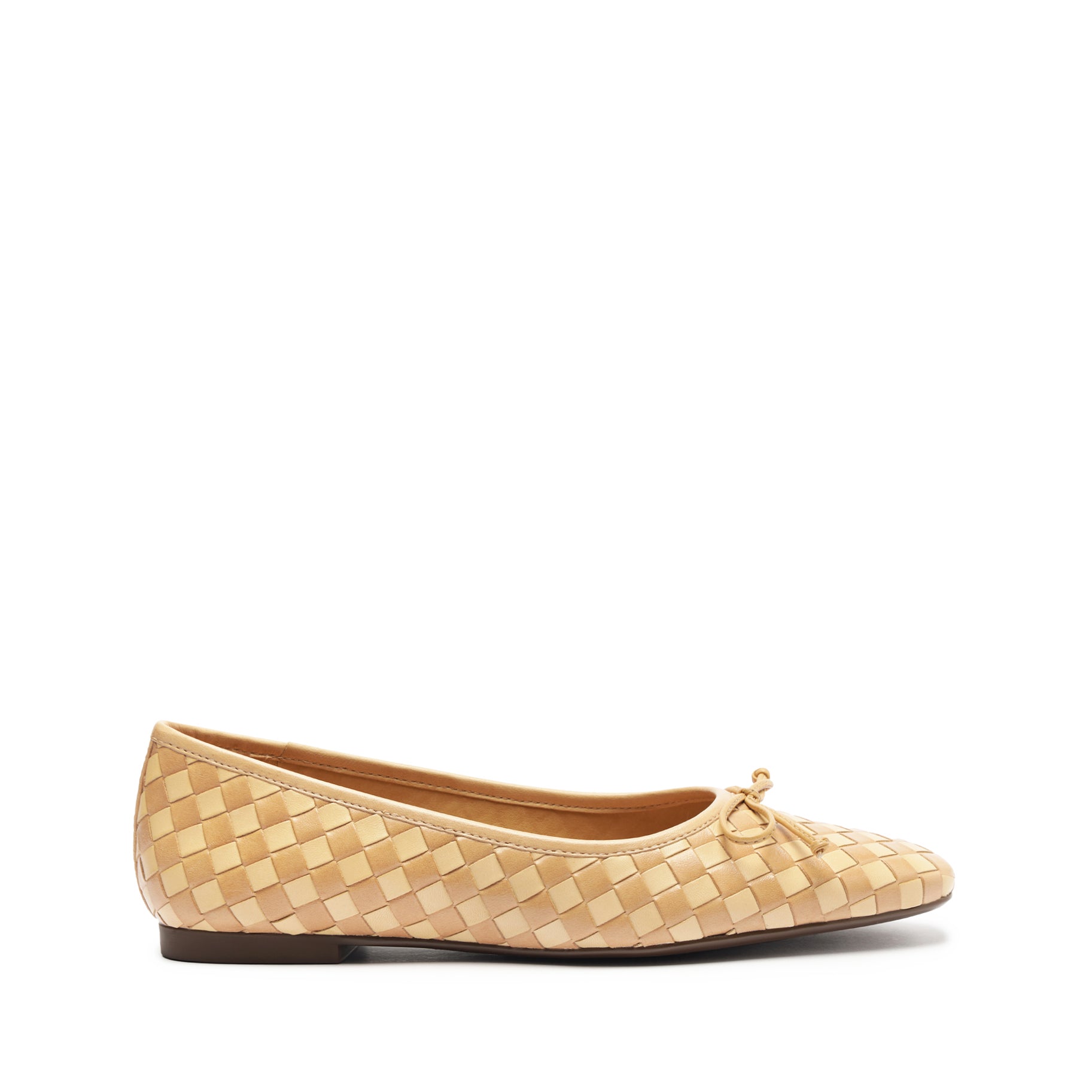 Schutz Arissa Woven Leather Flat In Brown