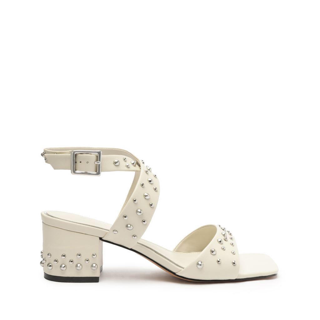 Schutz Lizzy Mid Block Leather Sandal