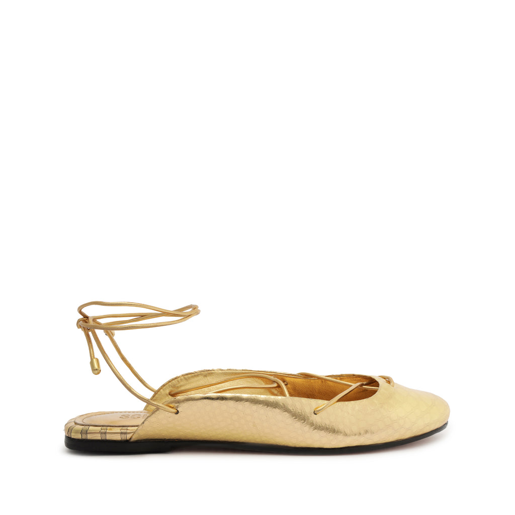 Schutz Cami Metallic Leather Flat