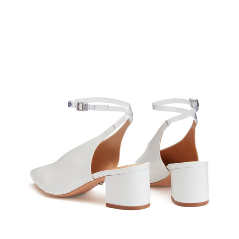 white leather slingback pumps