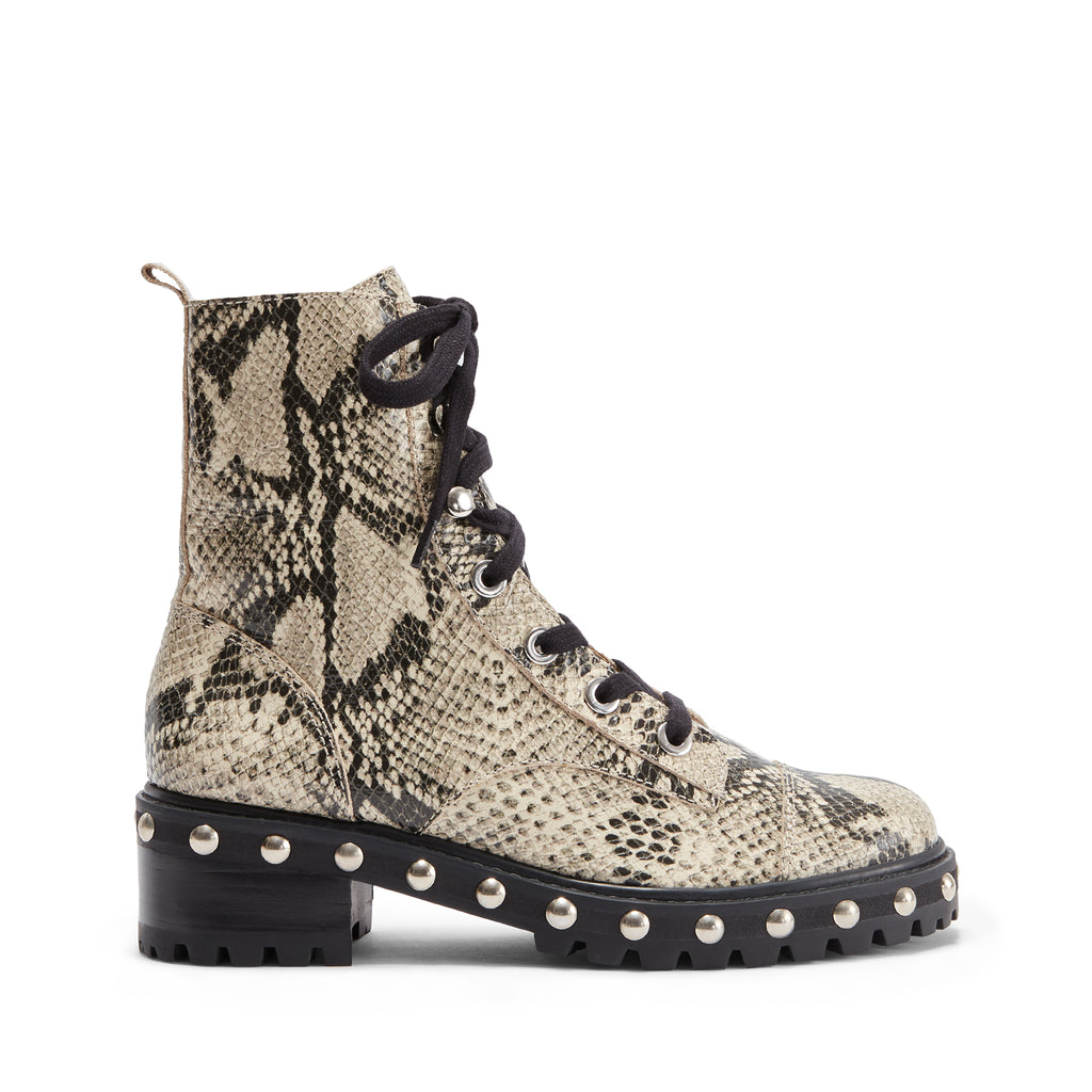 Andrea Combat Boot in Snake Print 