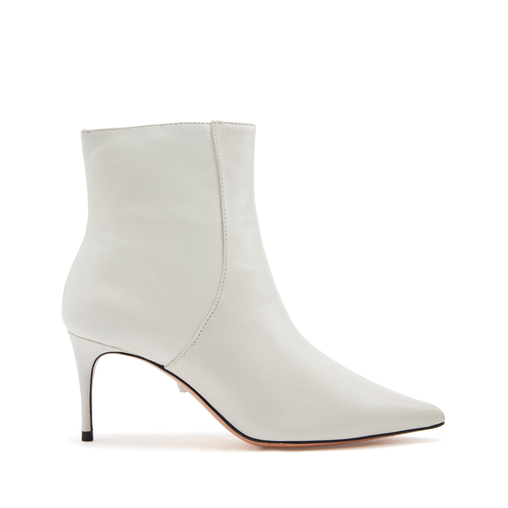 white booties leather