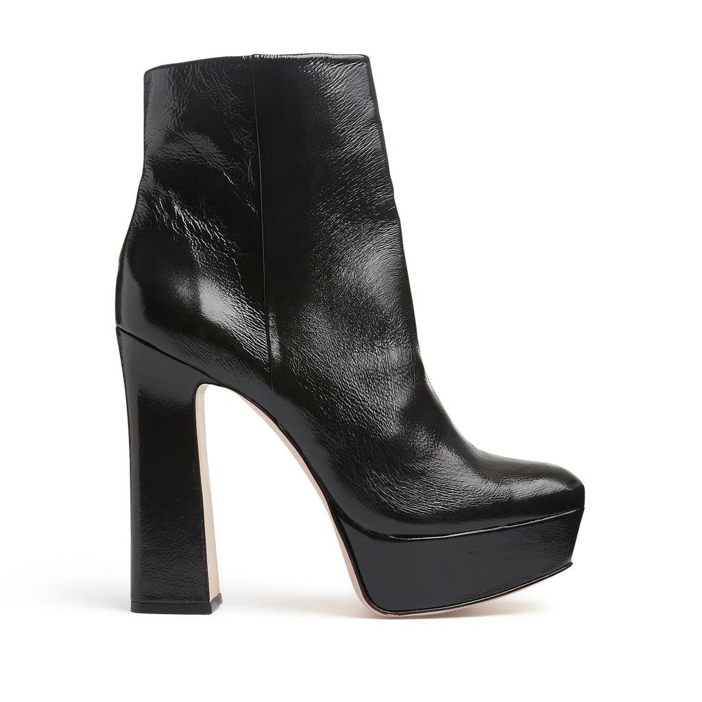 patent leather platform booties