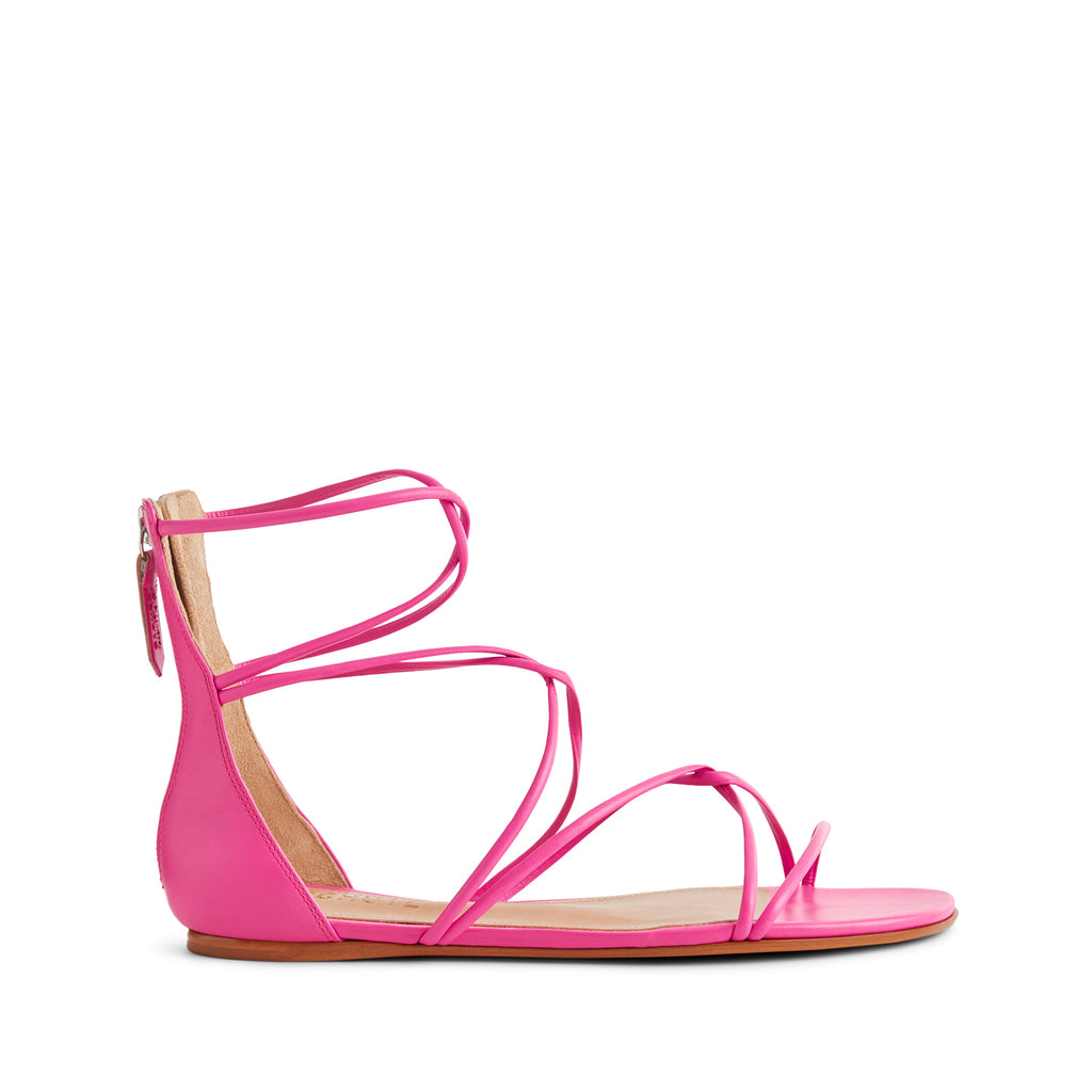 neon pink gladiator sandals