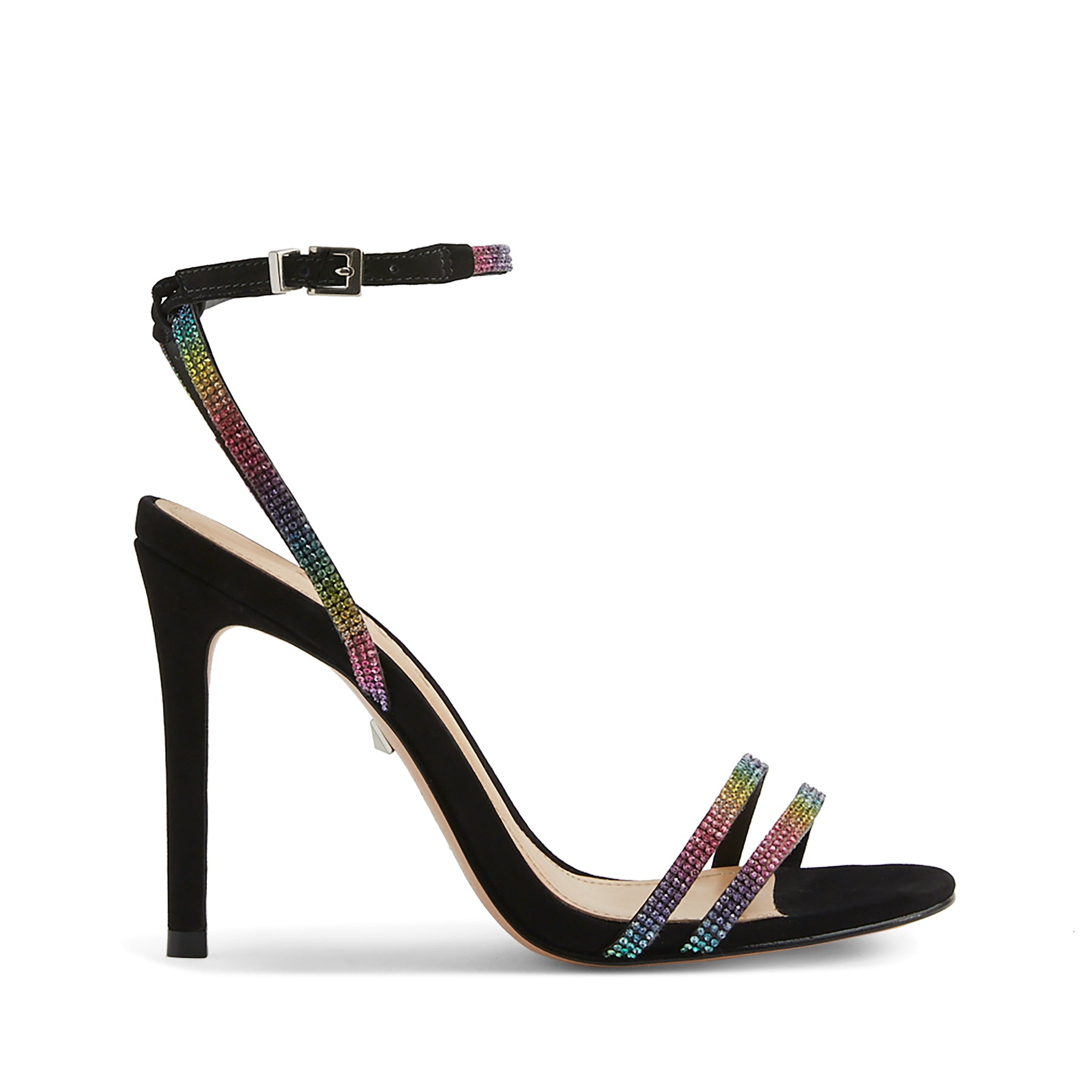 rainbow rhinestone heels