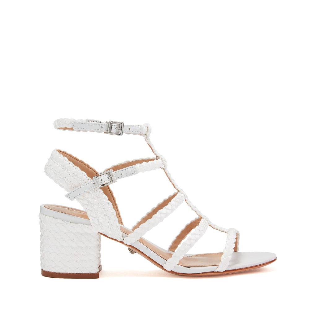 schutz white sandals