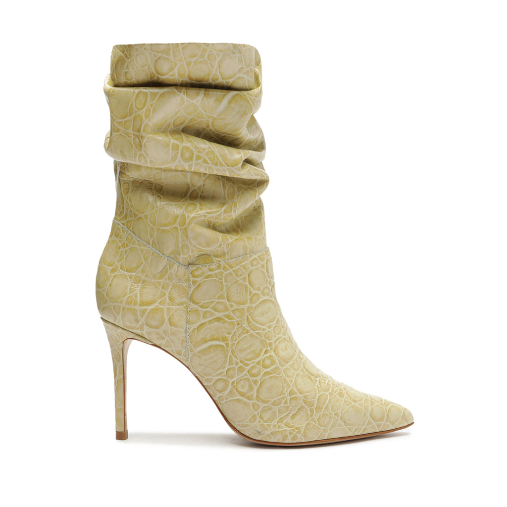 Schutz Ashlee Crocodile-Embossed Leather Bootie