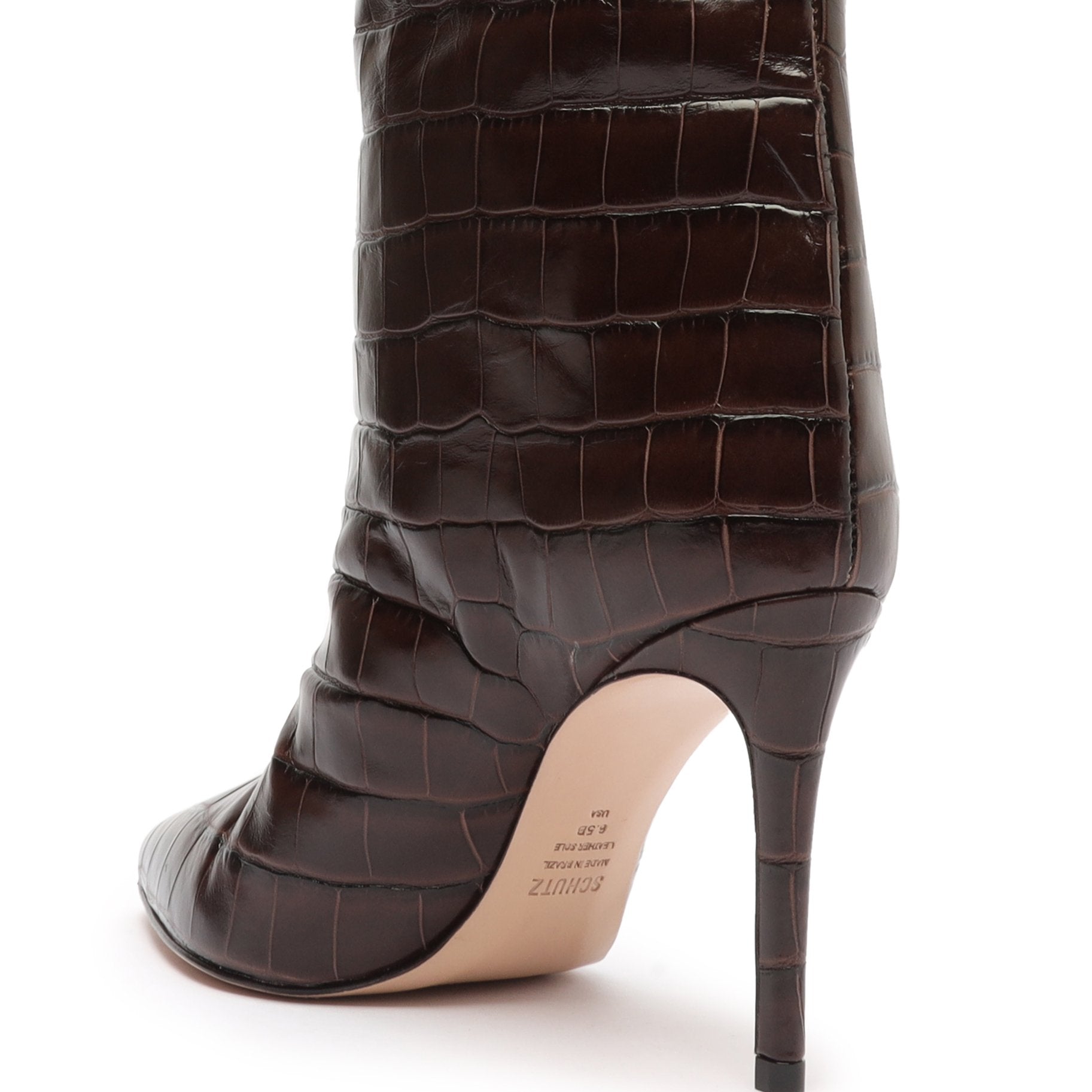 Maryana Crocodile-Embossed Leather Boot