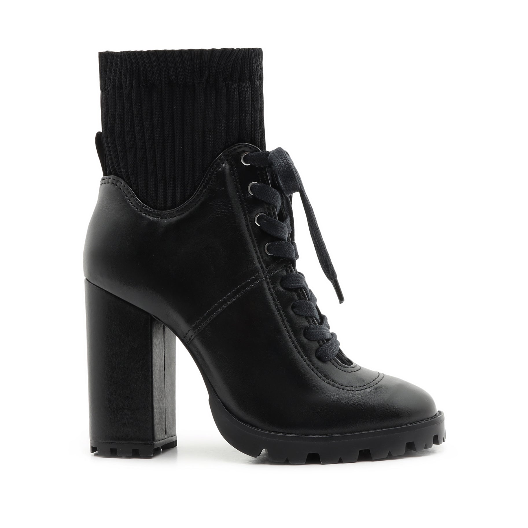 Schutz Women's Cheryl Leather Sock Combat Boots In Black | ModeSens