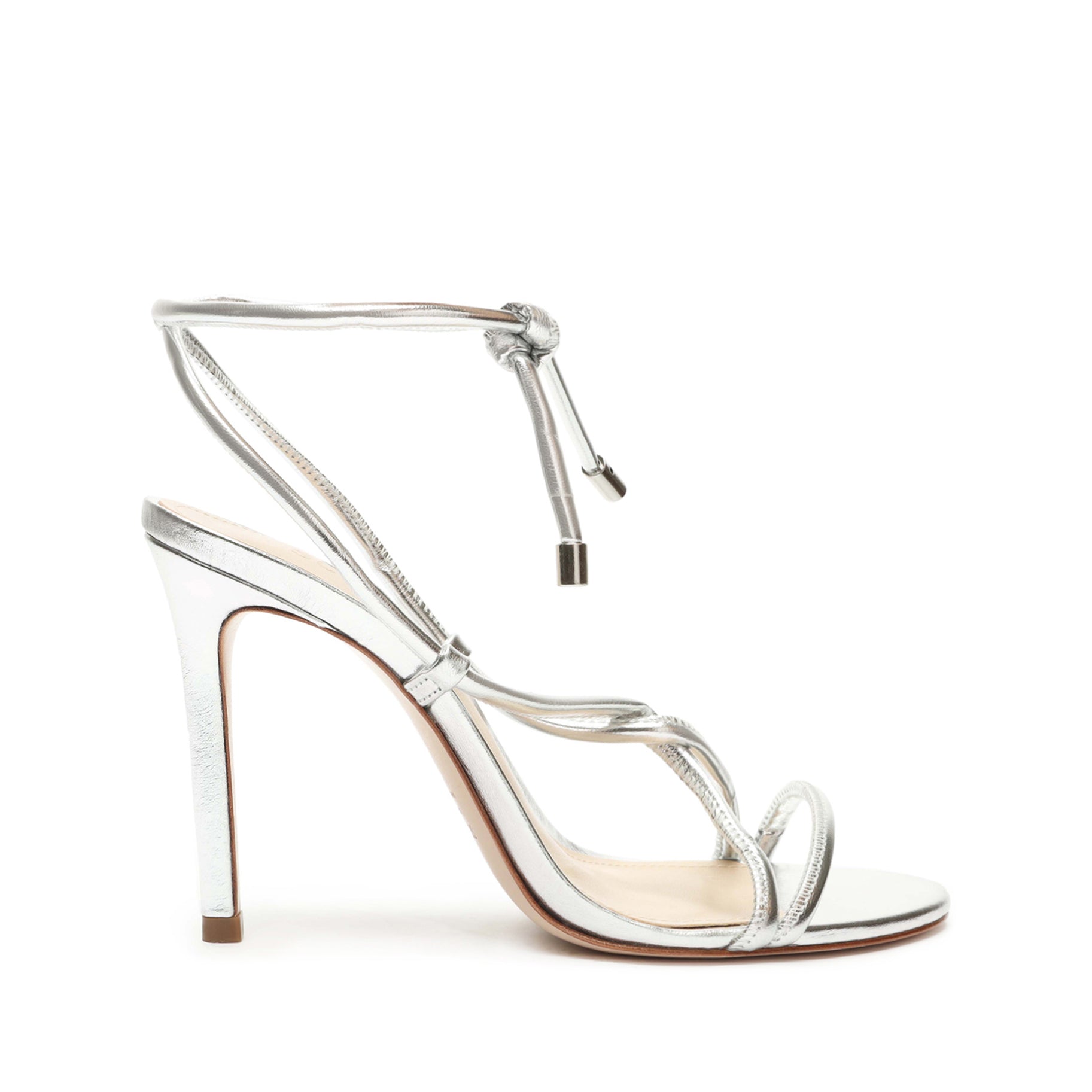 Schutz Dale Metallic Leather Sandal In Silver | ModeSens