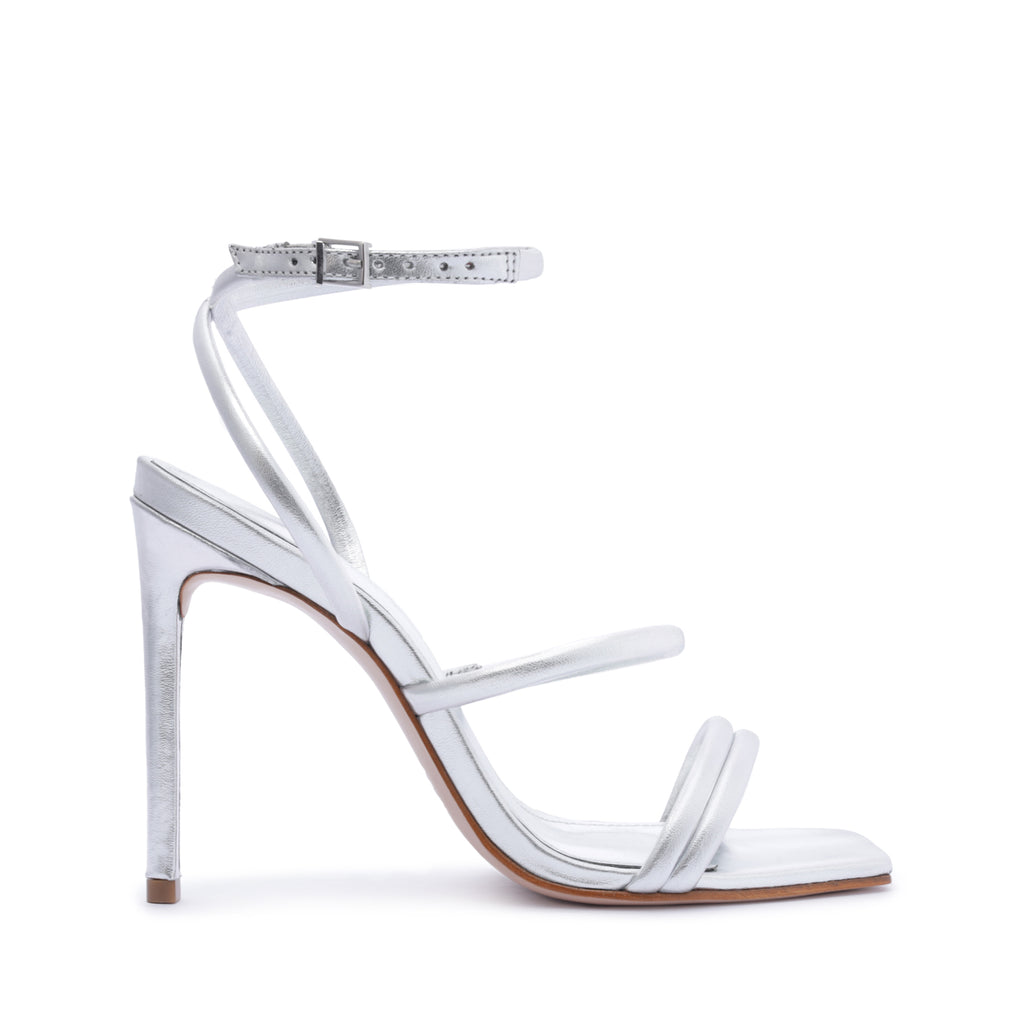 Schutz Nylla Casual Metallic Leather Sandal