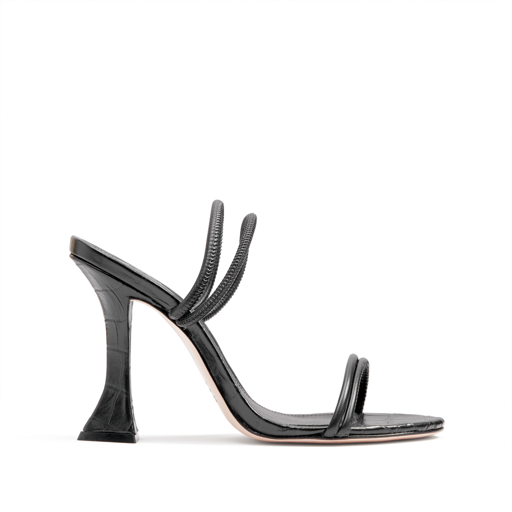 Lucimar Sandal in Black Snake Effect 