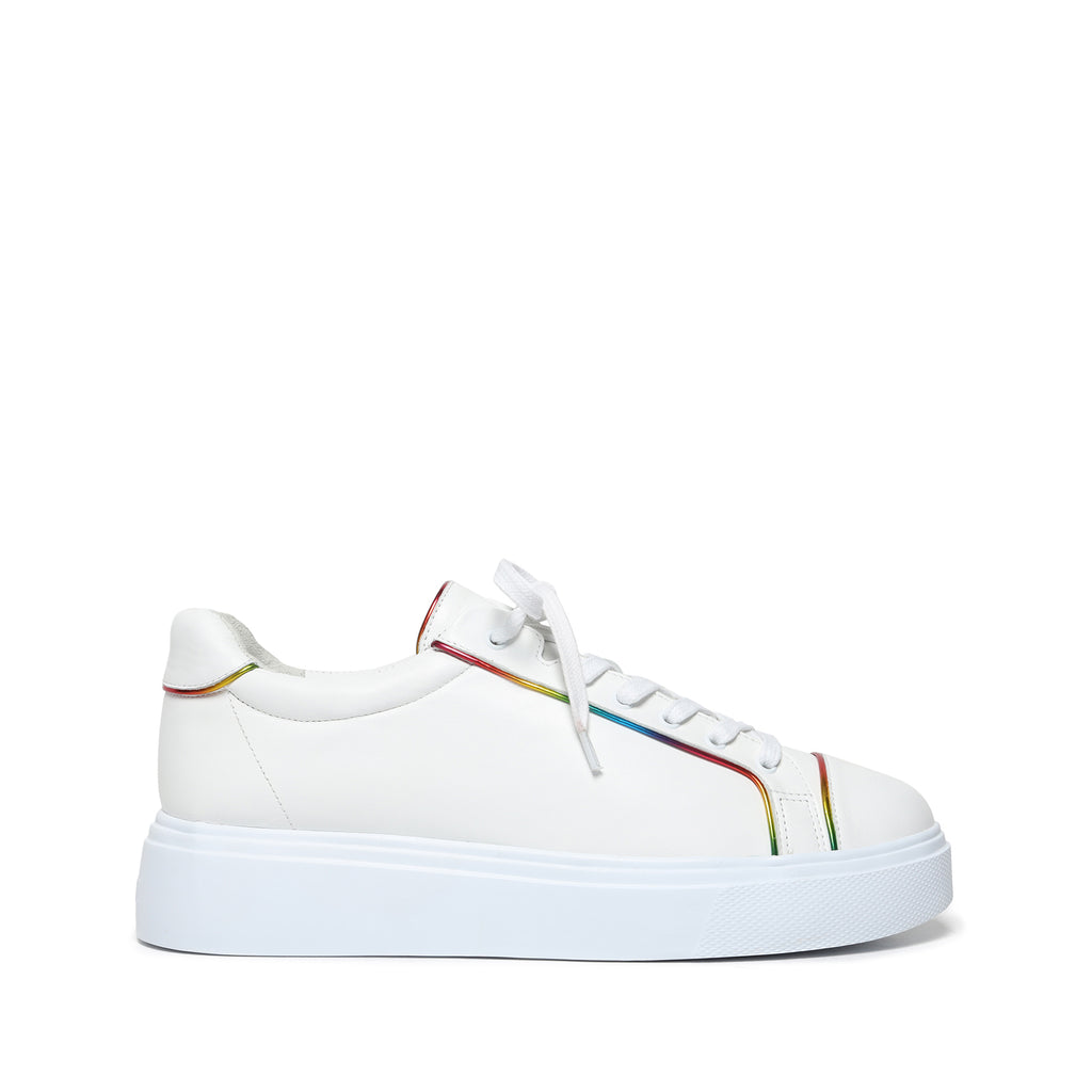 Morgan Lace-up Sneaker in White Leather 