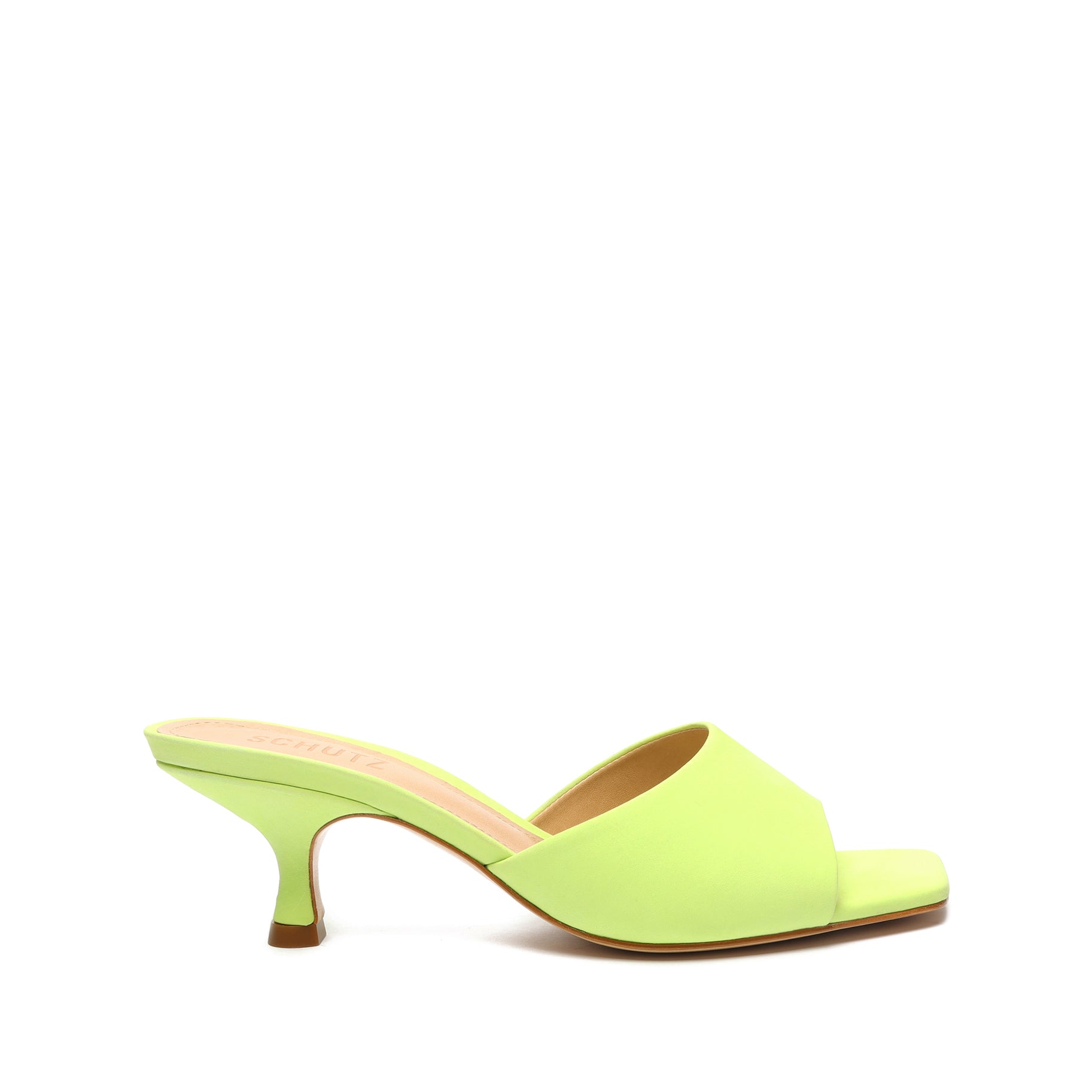 Schutz Dethalia Leather Sandal In Green Fresh