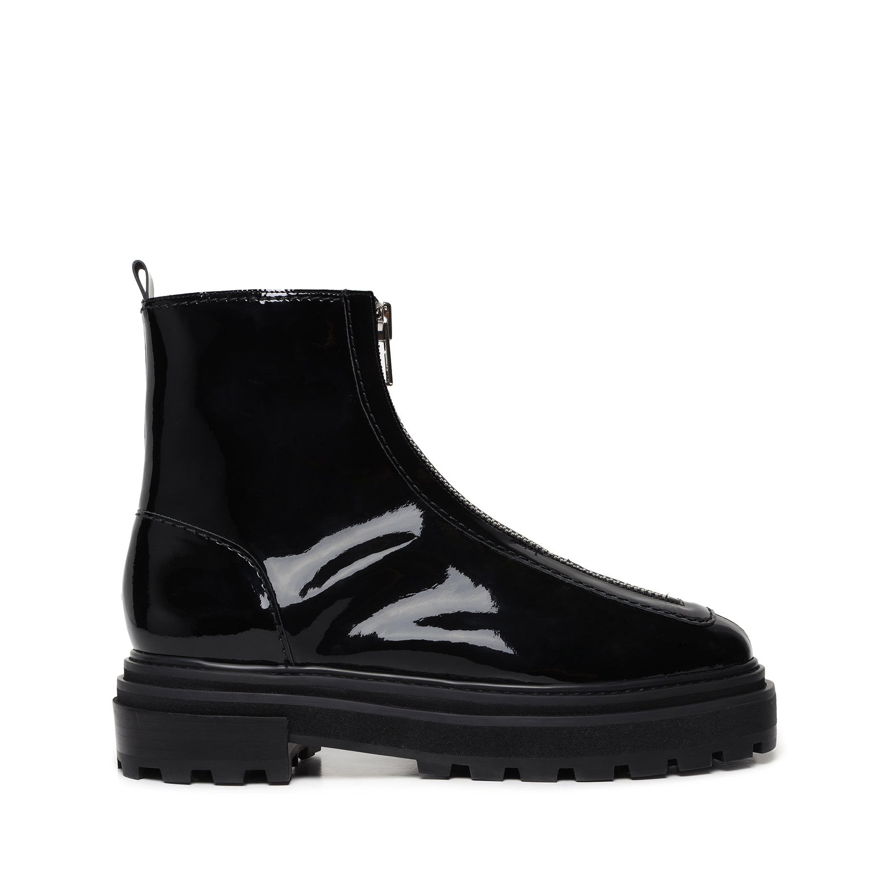 combat boots patent leather