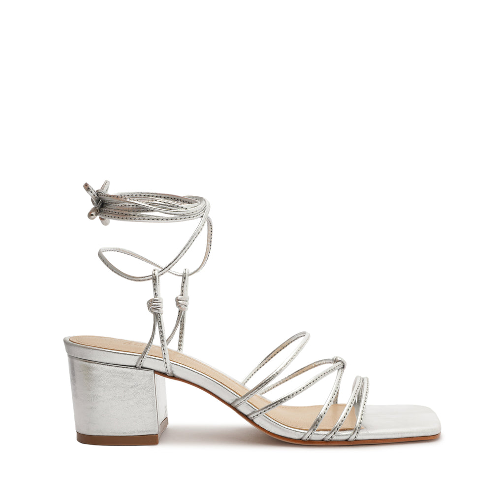 Schutz Athena Block Metallic Leather Sandal