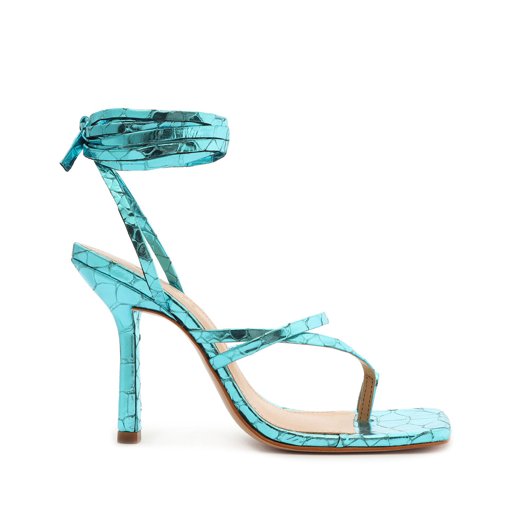 Schutz Lily Metallic Leather Sandal