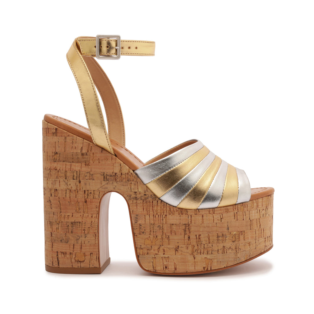 Schutz Imani Metallic Leather Sandal