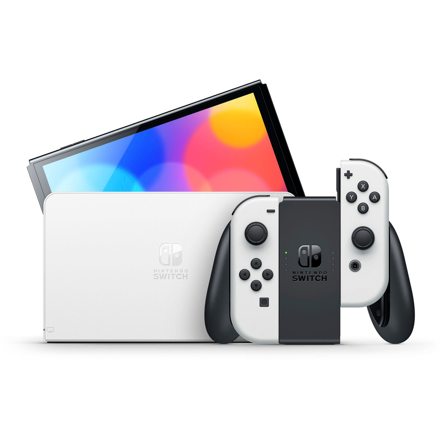 Nintendo Switch OLED Console White with Sandisk 128GB MicroSD Card, Pokemon Shining Pearl and Screen Cleaning Cloth