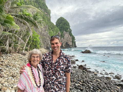 Grandma Joy and Brad Ryan visiting American Samoa National Park