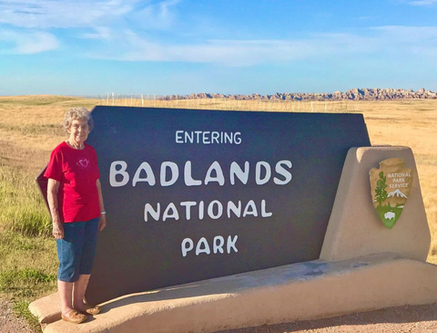 Grandma Joy at Badlands National Park, South Dakota