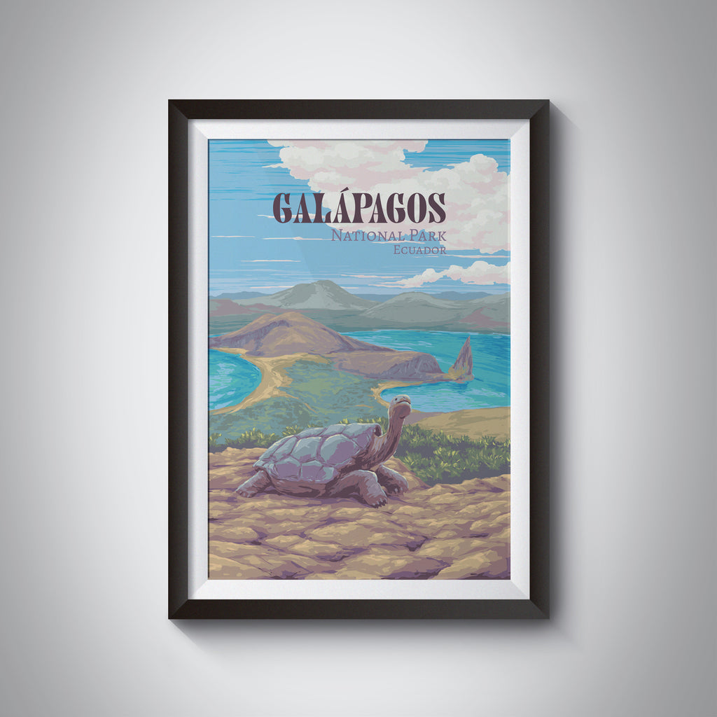 galapagos travel poster