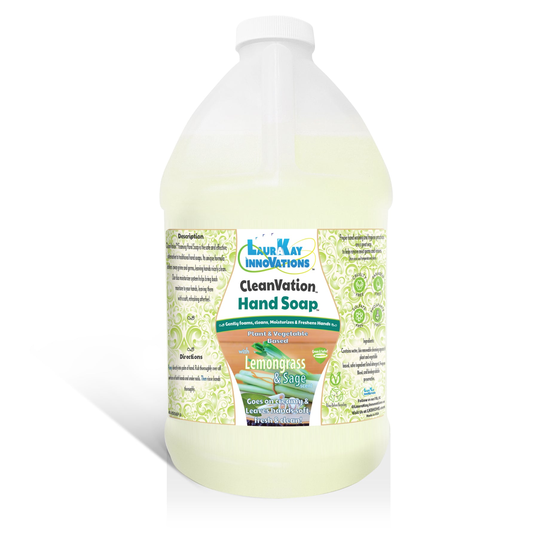 CleanVation HandSoap™ Safer & Effective Foaming Hand Soap - 1 Gallon R –  LauraKay Innovations