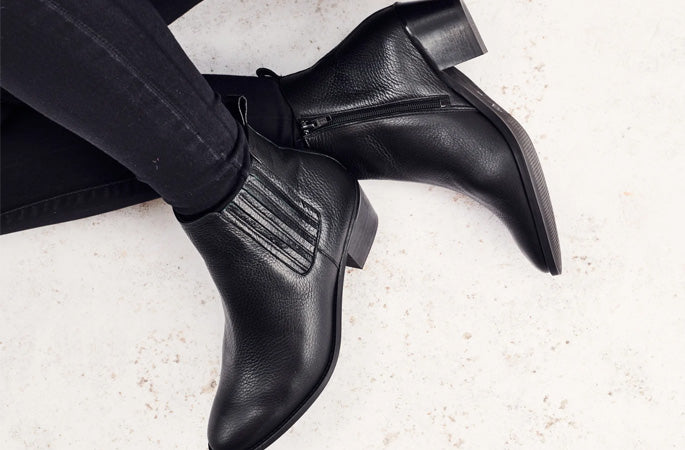 penelope black leather chelsea boots