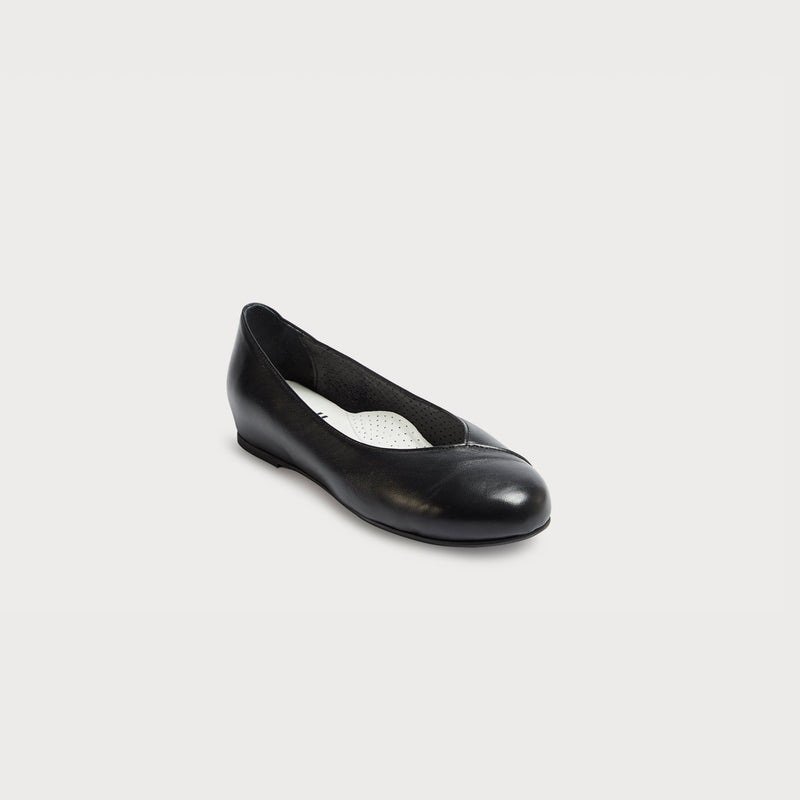 bluse ankomst uld Calla | Charlotte | Black nappa leather ballet flats for bunions