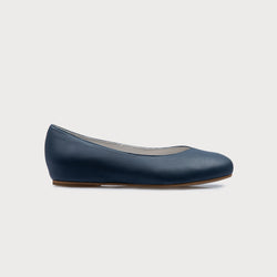 blue leather flat shoes