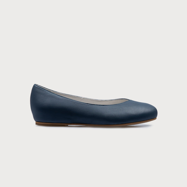 Calla | Charlotte Wide Fit | Blue nappa leather ballet flats for bunions