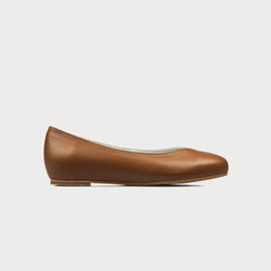 tan leather flat shoes