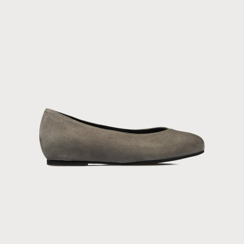 Dark grey suede flat shoes