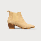 cappuccino suede ankle boots side view