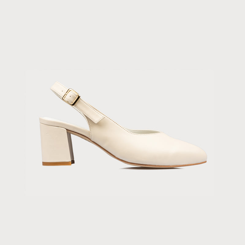 cream shoes block heel