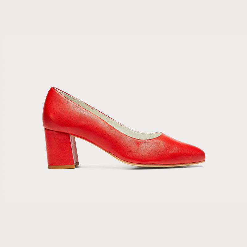 Calla Shoes | Esme | Red leather heeled 