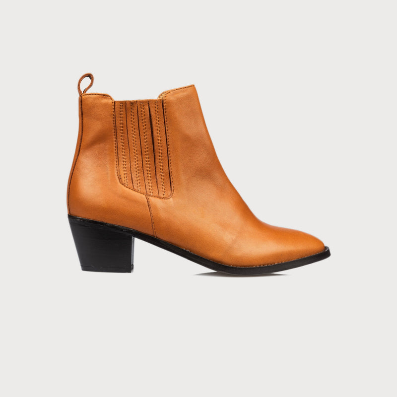 Calla | Chelsea | Tan leather women's boots
