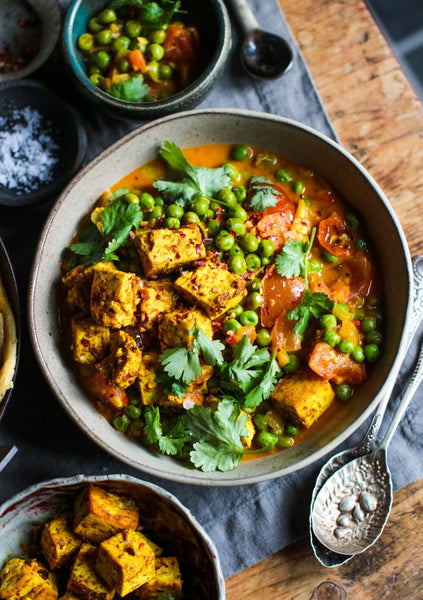 Pea & Tomato Curry with spiced Tofu & Flatbreads - Rebel Recipes – Us ...