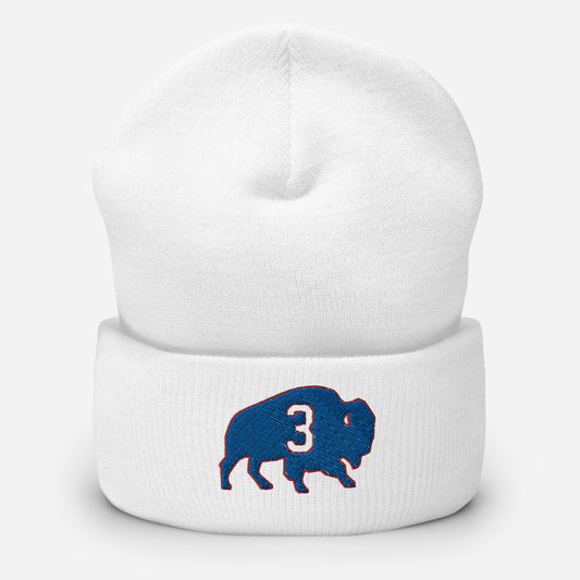 Damar Hamlin 3 Hat / Love For 3 Hat / Buffalo Bills 3 Cuffed Beanie