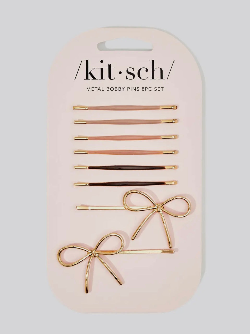 Metal Enamel Cloud & Bow Bobby Pin 8pc Set