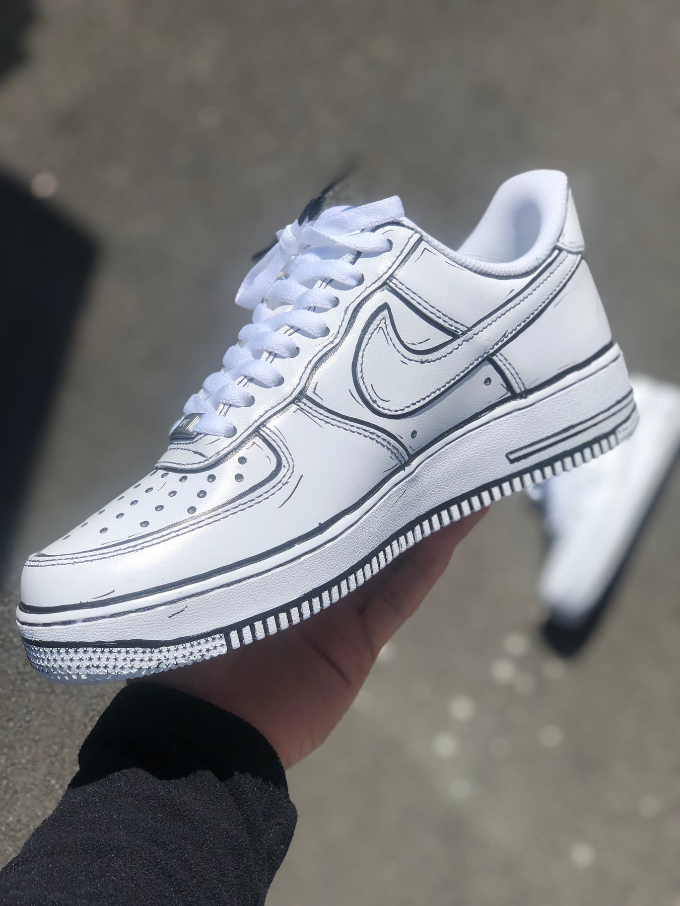 black and white custom air forces
