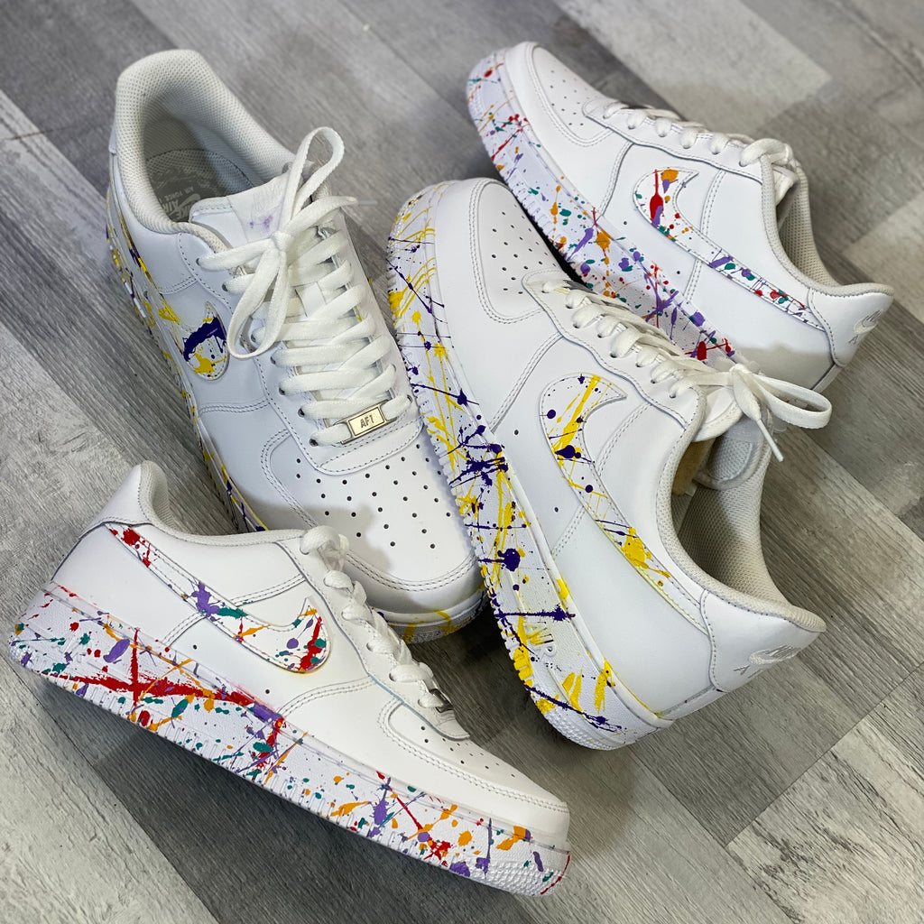 paint splatter air force ones