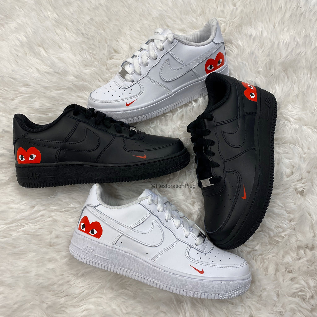 nike air force 1 cdg heart