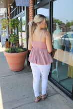Load image into Gallery viewer, One Kiss Away Bubble Cami Top- Blush
