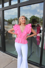 Load image into Gallery viewer, Easy To Love Ruffle Top- Pink
