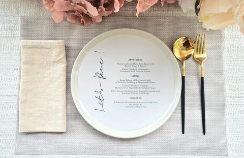 Customisable Round Vellum Menu Card