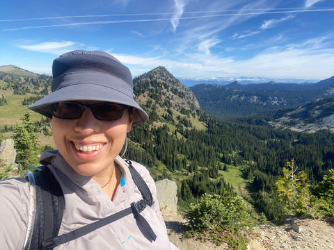Raquel hiking at Mount Rainier National Park