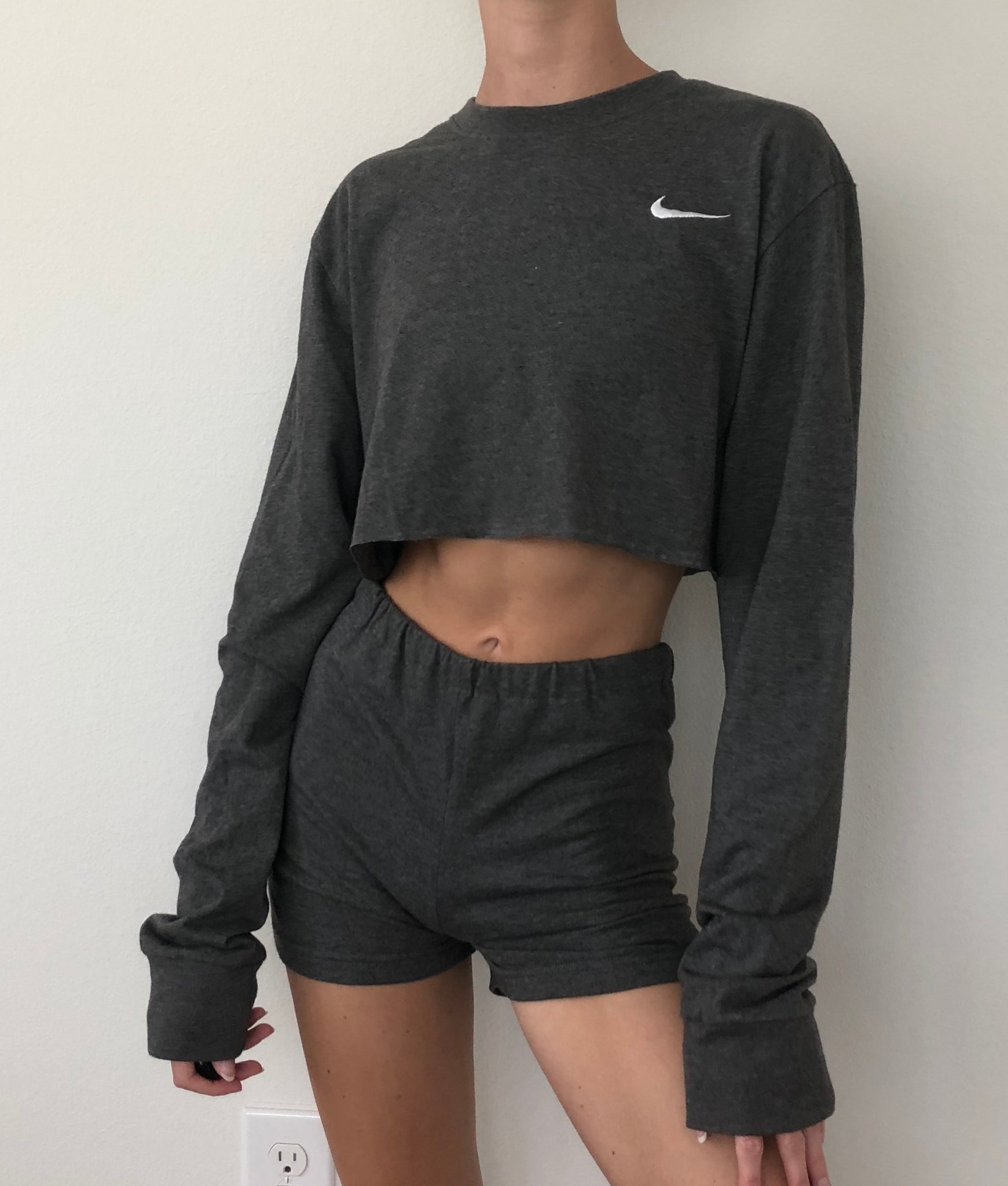 grey nike matching set